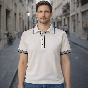 Vintage Mens knit Polo Shirt